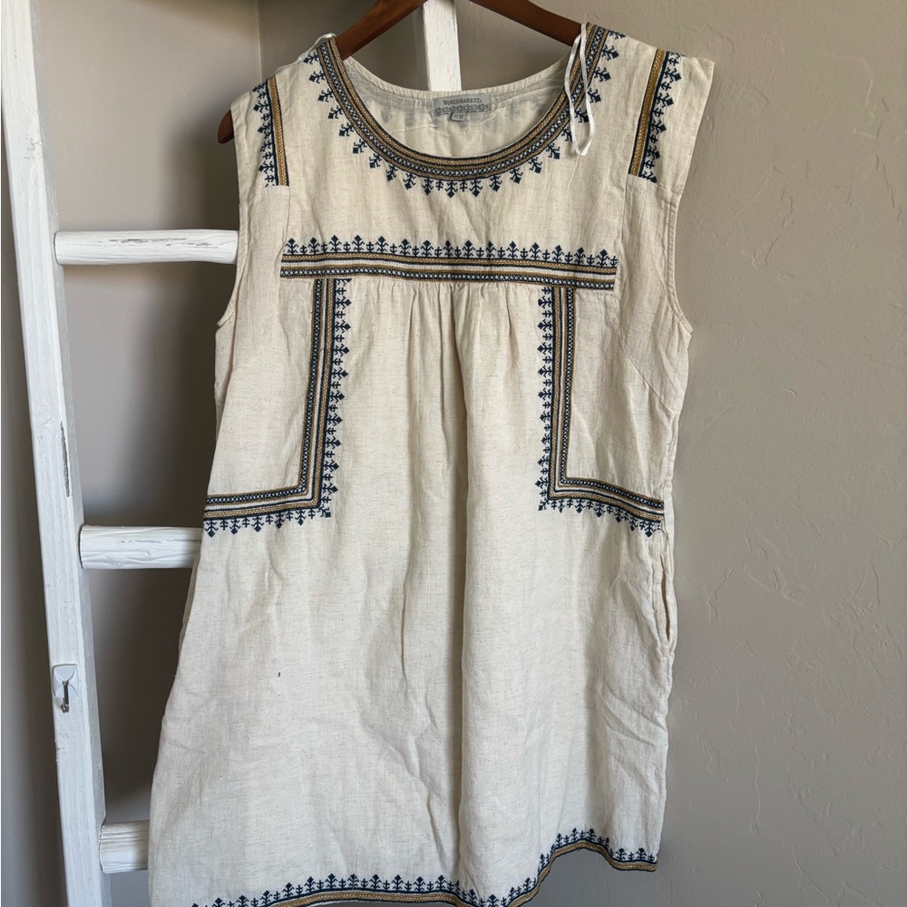 Cost Plus World Market Cream Sleeveless Sundress